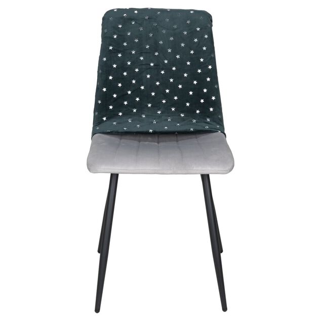 Housse de chaise carr&eacute;e No&euml;l &agrave; pois avec noeud amovible L45X45XH50 cm polyester (2 mod&egrave;les rouge ou vert)