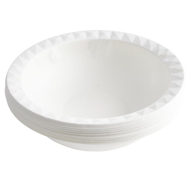 Bol carton x8 canne &agrave; sucre bagasse contour fa&ccedil;on diamant blanc &Oslash;17cm