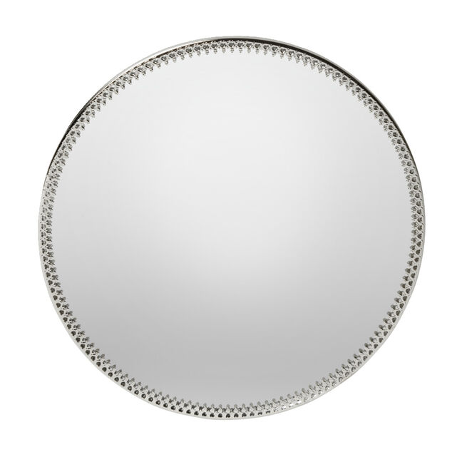 Plateau miroir support bougie en fer dor&eacute; ou argent&eacute; &Oslash;20cm (2 mod&egrave;les)