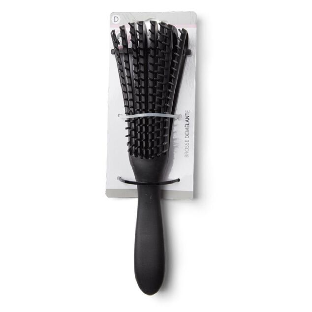 Brosse &agrave; cheveux d&eacute;m&ecirc;lante plate &agrave; picots PVC noir