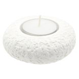 Galet rond en ciment beige avec bougie x3