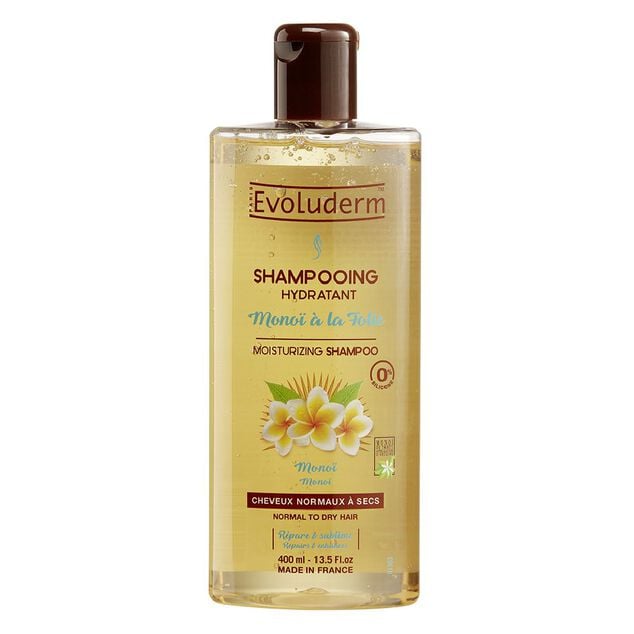 Shampooing hydratant Evoluderm mono&iuml; &agrave; la folie 400 ml