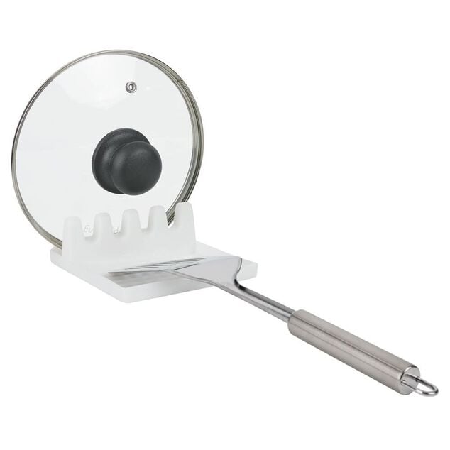 Support &agrave; couverts en plastique blanc 14,5x13x5cm