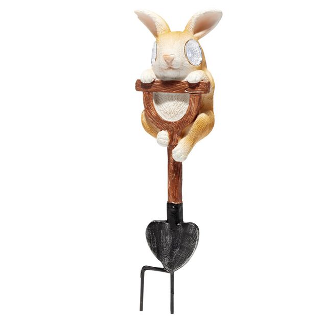 Pique solaire &agrave; planter animal polyr&eacute;sine LED blanc froid 7x5xH25cm (2 mod&egrave;les)