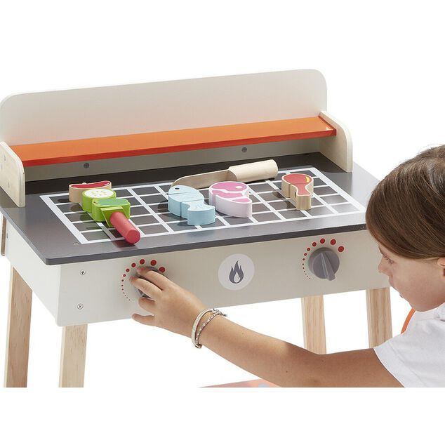 Barbecue ext&eacute;rieur enfant en bois + accessoires