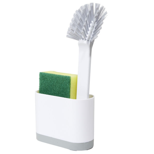 Kit de nettoyage 3en1 brosse/&eacute;ponge/pani&egrave;re 25,5x12,5xH5,5cm