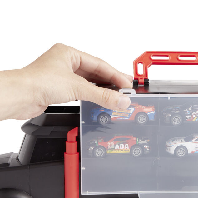 Camion de transport avec 6 voitures