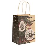 Sac cadeau Noël motifs sapin et boules 17,5x10xH23cm