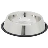 Gamelle ronde inox pour chien avec base antidérapante Ø29,4xH6cm
