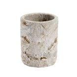 Gobelet salle de bain effet pierre plastique gris &Oslash;7,5xH9,5cm