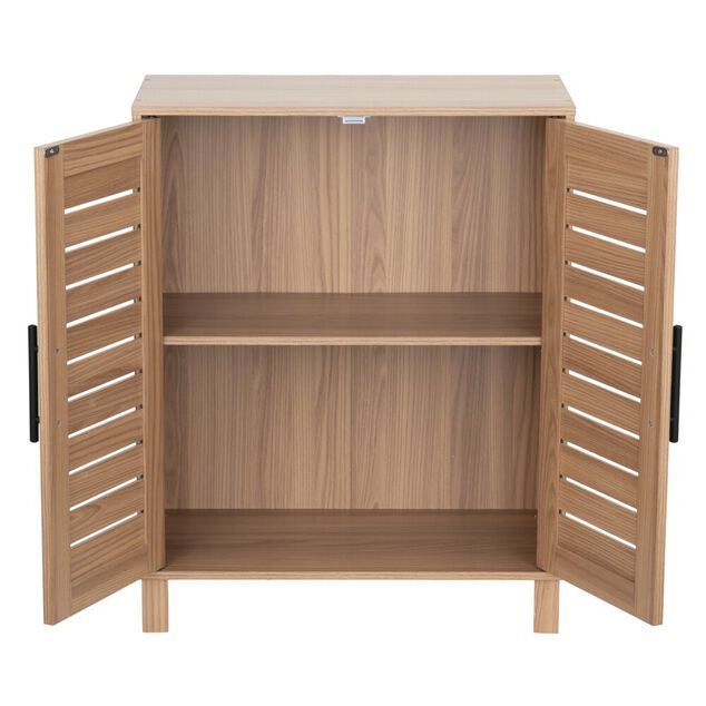 Meuble de rangement bas en bois 2 portes L&eacute;on 60x30xH75cm