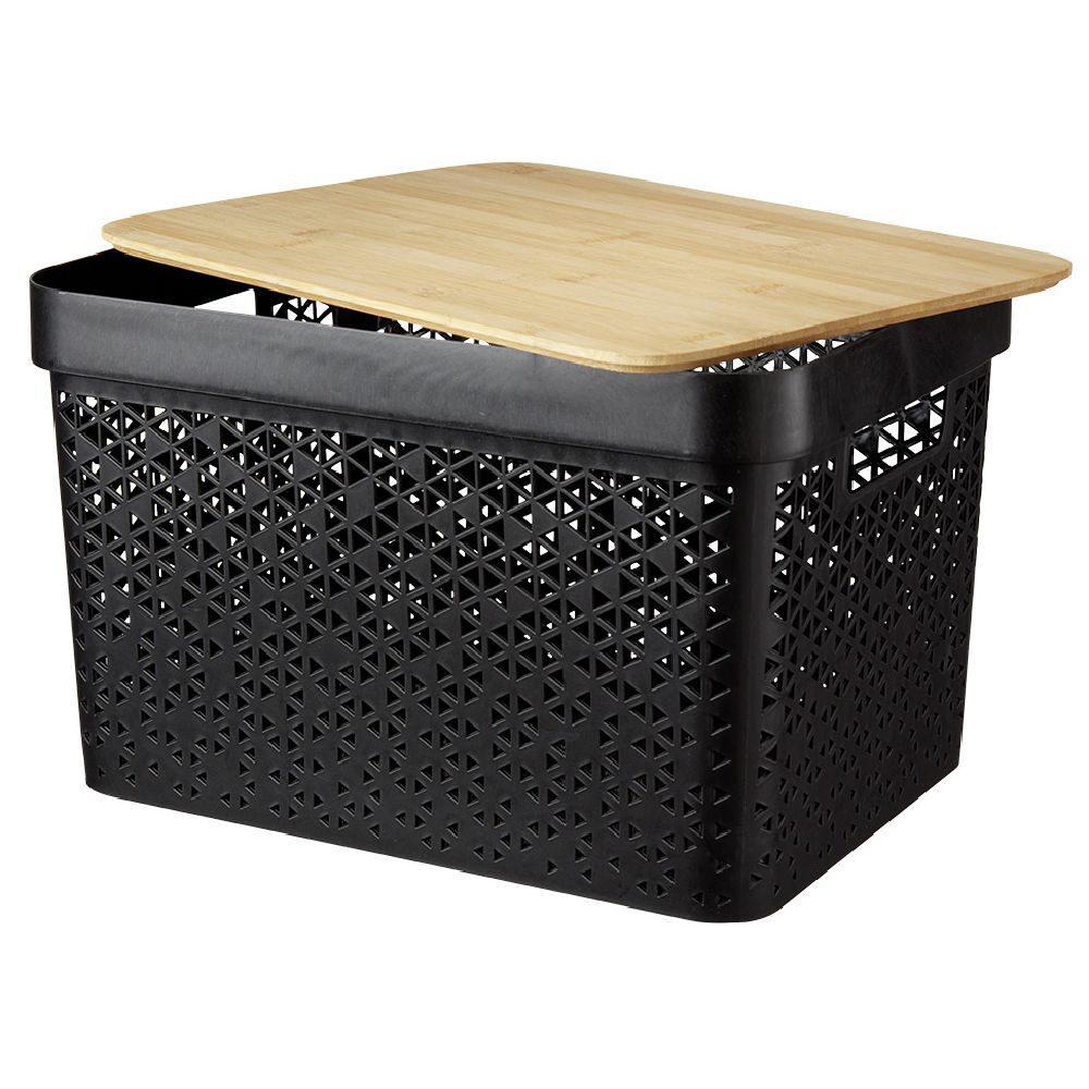 Boîte à Pain En Bambou 6 Litres - Avec Couvercle/support Et Sac En Lin - 37x22.5x14 Cm - Blanc