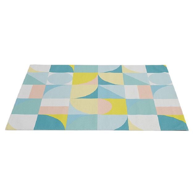 Tapis ext&eacute;rieur Berlingot antid&eacute;rapant motif g&eacute;om&eacute;trique pastel 130x170cm