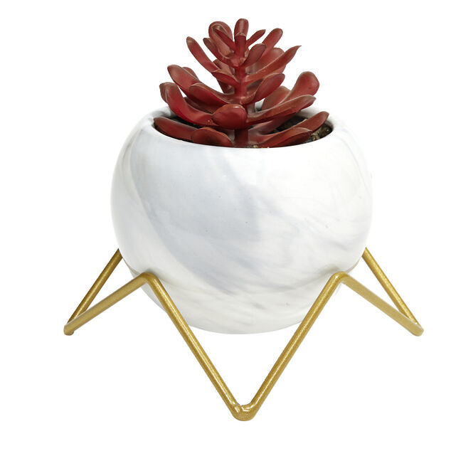 Fleur artificielle avec support en céramique 15x9,7xH8,8cm