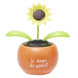 Figurine solaire dansante fleur pot color&eacute; H10cm (3 mod&egrave;les)