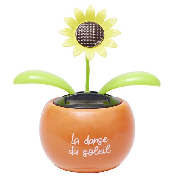 Figurine solaire dansante fleur pot color&eacute; H10cm (3 mod&egrave;les)