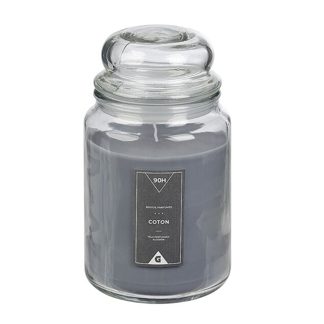 Bougie parfum&eacute;e dans Bonbonni&egrave;re senteur poudre de Coton Gris