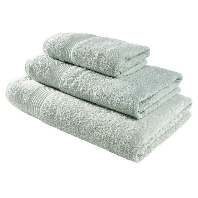 Serviette de toilette 50x90cm coton vert c&eacute;ladon