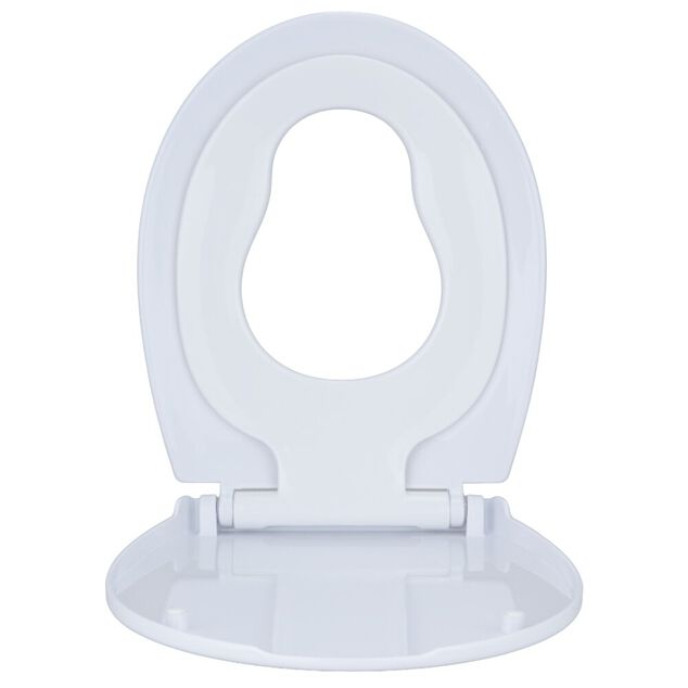 Abattant WC enfant adulte avec r&eacute;ducteur 37x45cm taille universelle blanc uni
