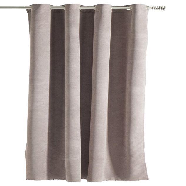 Rideau &agrave; oeillets 140x240cm polyester beige ou marron