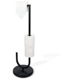 Support papier WC avec dérouleur métal noir H73cm