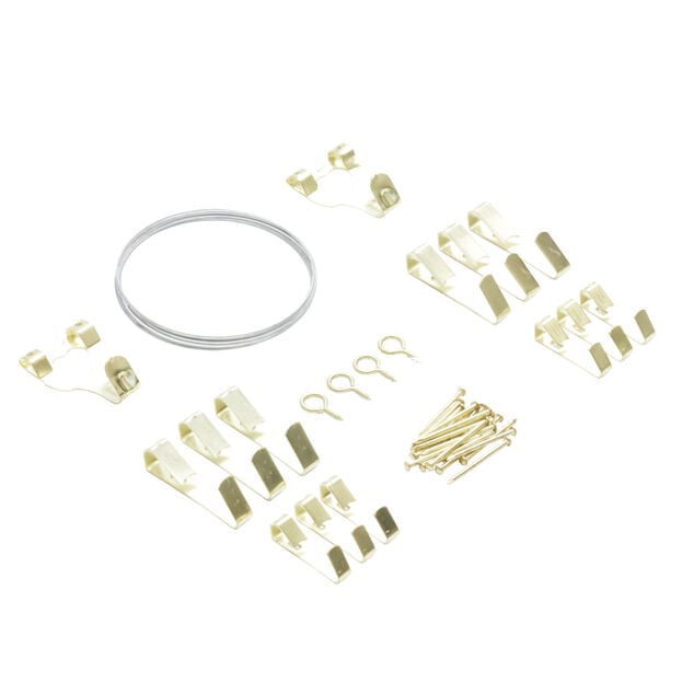 Attache crochet et vis dor&eacute; 39 pi&egrave;ces pour cadre et tableau