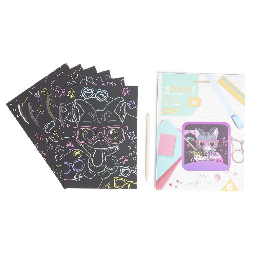 Kit Dessin à Gratter Adulte/enfant - 8 Feuilles A4/A5 + 6 Outils - Loisir Créatif Motifs Animaux - 11