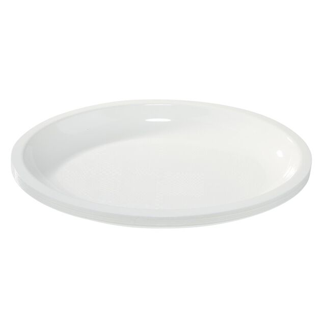 Plateau ovale plastique x10 blanc 25,5x19cm