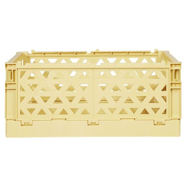 Caisse pliable avec porte-étiquette jaune L33xl25xH15cm