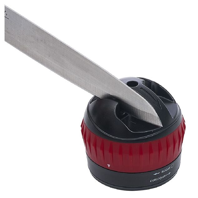 Aiguiseur couteau double position rouge et noir