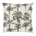 Coussin d&eacute;co tropical 45x45cm beige et noir