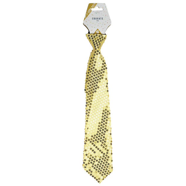 Cravate &agrave; sequins L35cm - 2 mod&egrave;les dor&eacute; ou argent&eacute;