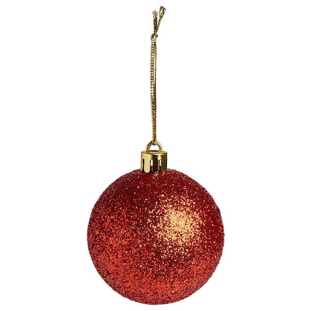 Boule de No&euml;l paillette rouge &Oslash;6cm x3