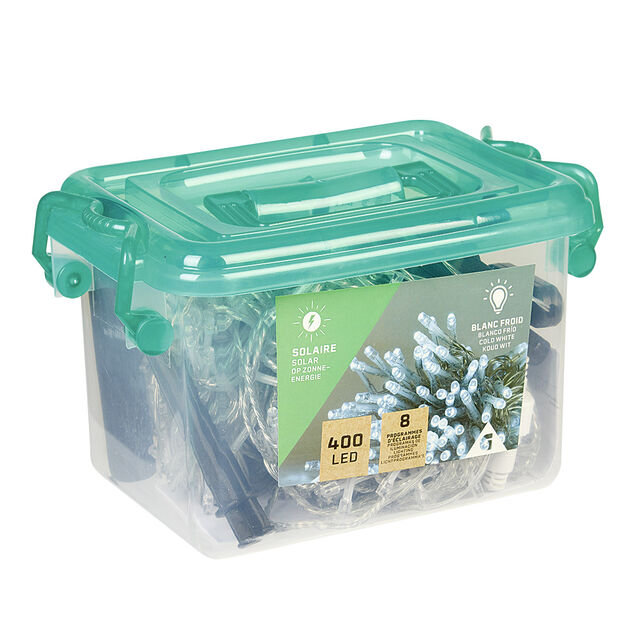 Guirlande Solaire 400 LED blanc clignotant fixe 40 m