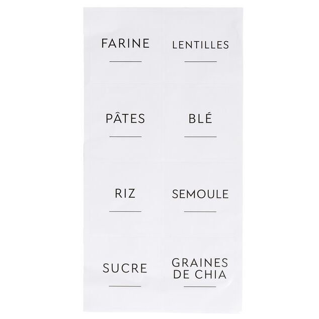 &Eacute;tiquette adh&eacute;sive en papier x16 pour cuisine et bocaux