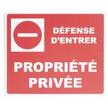 Plaque signal&eacute;tique "Propri&eacute;t&eacute; priv&eacute;e" - 24x20 cm