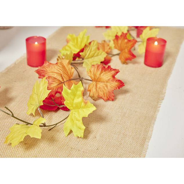 Guirlande artificielle automne feuilles de ch&ecirc;ne L180cm