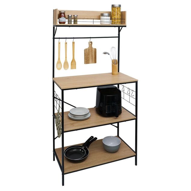 Meuble de rangement Kitchen bois et m&eacute;tal 80xH160x40cm