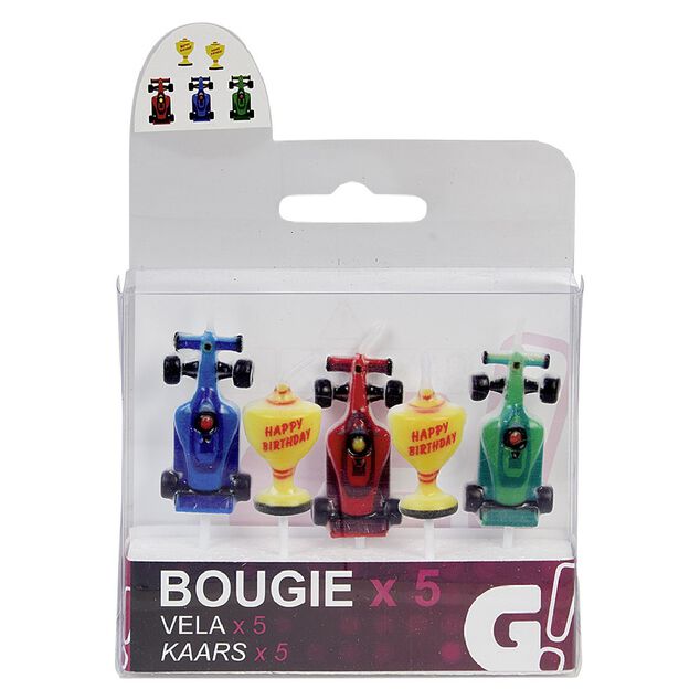 Bougie anniversaire design voiture de course x5