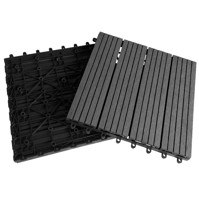 Dalle de jardin clipsable noir x4