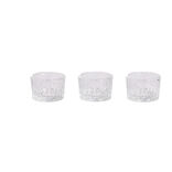 Mini bougeoir x3 en verre façon cristallin Ø5xH3,5cm