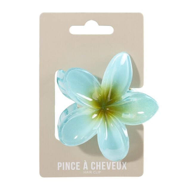Pince &agrave; cheveux fleur hawa&iuml;enne plastique color&eacute; &Oslash;8cm (6 mod&egrave;les)