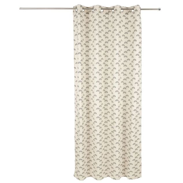 Rideau polycoton 140x240cm imprimé taupe noir