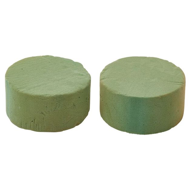 Bloc mousse florale &Oslash;8xH4cm vert  x2
