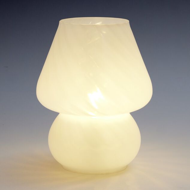 Lampe champignon à poser en verre LED Ø14xH18cm (2 modèles)