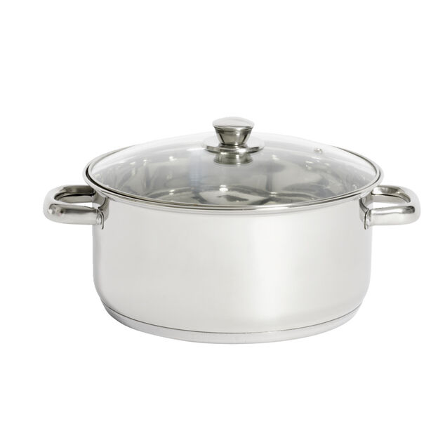 Faitout tous feux dont induction inox et verre Ø25,5cm