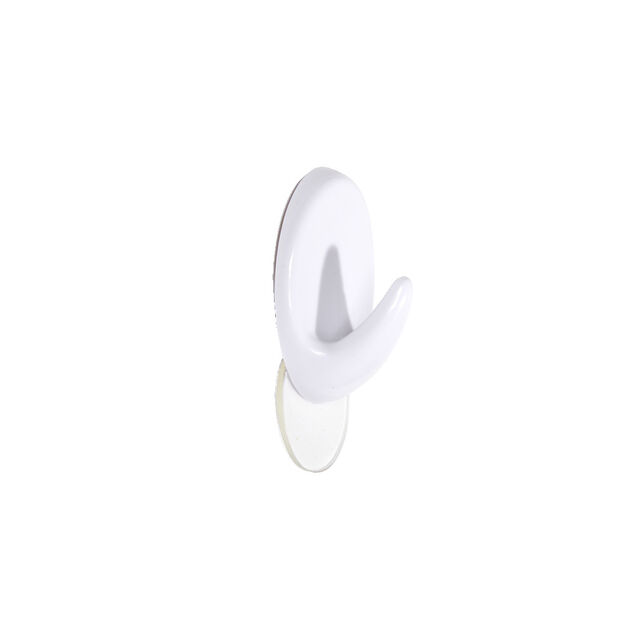 Lot de 12 crochets adh&eacute;sifs plastique blanc