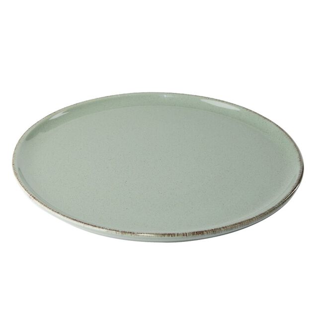 Assiette plate Lisbonne en gr&egrave;s vert &Oslash;27cm