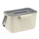 Poubelle compost de porte 4L plastique gris et beige 25,5x16,5xH14cm