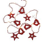 Guirlande d'intérieur sapins et étoiles 20 LED blanc chaud 1,9m